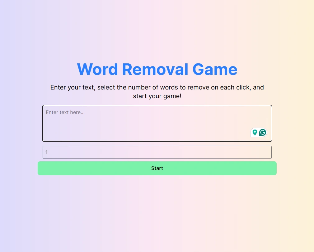 Word Removal Game screenshot